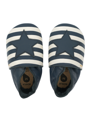 Babbucce Soft Sole Bobux Soft Sole Stars And Stripes Navy-1000-098-01-20