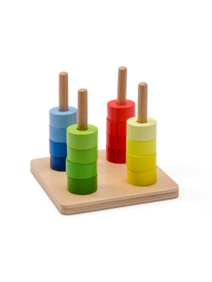 Materiale Montessori Dischi colorati su pioli-MON-F-44-20