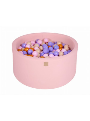 MeowBaby® Baby Foam Round Ball Pit 90x40cm with 300 Balls Light Pink-MEO060IE-20