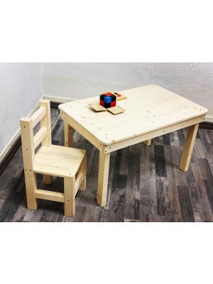 Tavolino Montessoriano Nature grande + sedia dai 3 anni-TAV85+SED50-20