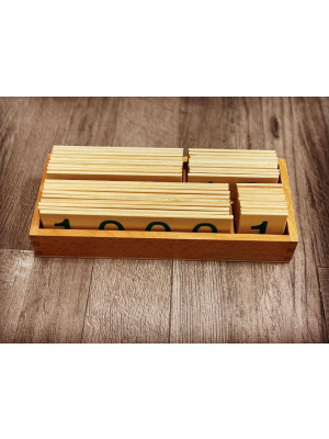 Materiale Montessori Cartelli grandi dei numeri 1-9000 in legno-MON-600-20