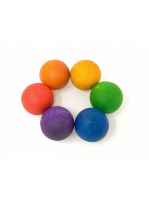 Gioco in legno sostenibile Grapat 6 balls in the raimbow colours-16-126-20