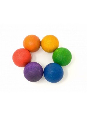 Gioco in legno sostenibile Grapat 6 balls in the raimbow colours-16-126-20