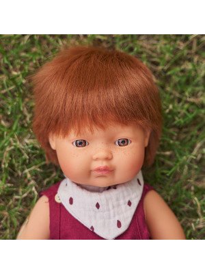 Miniland Bambola Baby Boy Europea Rosso 38 cm con intimo 31149-38CM-EURO-M-20