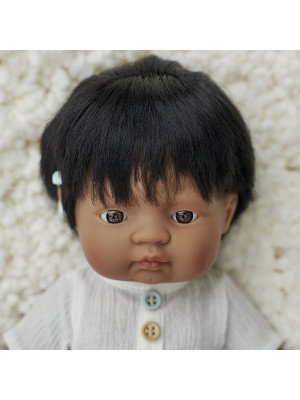 Miniland Bambola Baby Boy latina 38cm con apparecchio acustico 31116 (no intimo, no abiti)-31116-20
