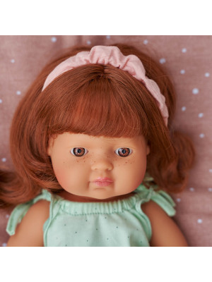 Miniland Bambola Baby Girl Europea Rossa 38 cm con intimo 31150-38CM-EURO-F-20