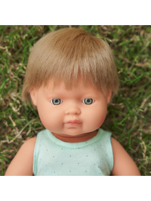NEW!!! Miniland Bambola Baby Boy Biondo scuro Europea 38 cm con intimo 31259-31259-20
