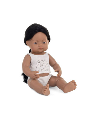 NEW!!! Miniland Bambola Baby Boy Nativo Americano 38 cm con intimo 31271-31271-20