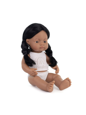NEW!!! Miniland Bambola Baby Girl Nativa Americano 38 cm con intimo 31272-31272-20