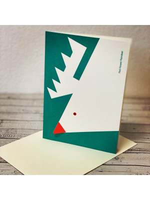 One Stroke Red-nosed Reindeer Card-ReindeerCard-20