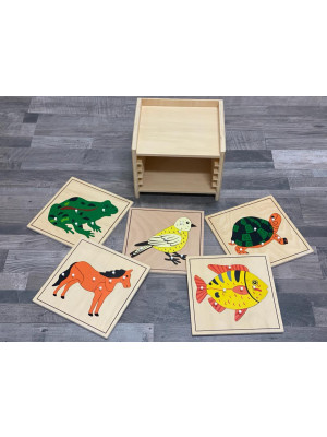 Materiale Montessori Contenitore con incastri di zoologia (disponibile in 10gg lavorativi)-MON-ZOO-22-20
