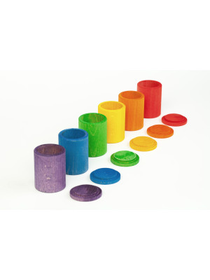 Gioco in legno sostenibile Grapat 6 cups with lid in colour-16-137-20