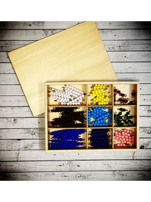 Materiale Montessori Bastoncini di perle per scacchiera dei numeri 10 pz (disponibile tra 10gg)-MON-BASTPER-20