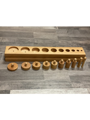 Materiale Montessori Incastri solidi Blocco 3 (alto/fino-basso/largo)-MON-B-44-3-20
