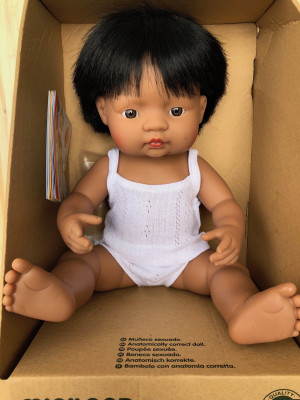 Miniland Bambola Baby Boy Latino 38 cm con intimo 31157-38CM-LATINO-M-20