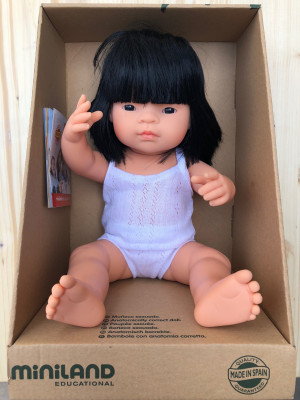 Miniland Bambola Baby Girl Asia 38 cm con intimo 31156-38CM-ASIA-F-20