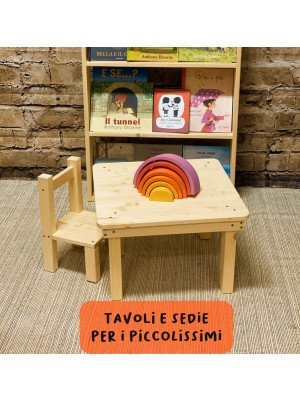 Mobilio Montessori: Sediolina + Tavolo 12-24 mesi-MON-TAV+SED12-20