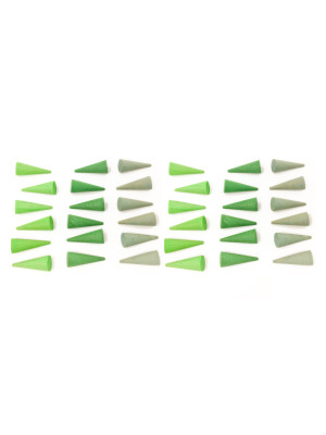 Gioco in legno sostenibile Grapat Mandala small green cones 36 pezzi-18-200-20