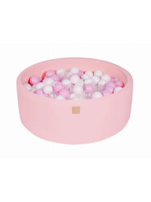 MeowBaby® Baby Foam Round Ball Pit 90x30cm with 200 Balls Light Pink-BW01005IE-20