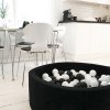MeowBaby® Baby Foam Round Ball Pit 90x30cm with 200 Balls Black-BW01007IE-015
