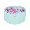 MeowBaby® Baby Foam Round Ball Pit 90x40cm with 300 Balls Mint-MEO112IE-01
