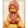 Completo in lana per bambole Miniland 32cm Cappellino e Salopette-Abitini per Miniland-TD-4-32-01