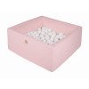 MeowBaby® Baby Foam Square Ball Pit 110x110x40cm with 400 Balls Light Pink-MEKI046IE-01