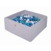 MeowBaby® Baby Foam Square Ball Pit 110x110x40cm with 400 Balls Light Gray-MEKI057IE-02