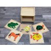 Materiale Montessori Contenitore con incastri di zoologia-MON-ZOO-22-021