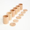 Gioco in legno sostenibile Grapat 6 cups with lid in natural wood-Grapat-16-136-02