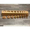 Materiale Montessori Incastri solidi Blocco 3 (alto/fino-basso/largo)-MON-B-44-3-09