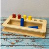 Materiale Montessori Tavoletta per imbucare con 3 coppie di cilindri (disponibile tra 10gg)-MON-F-56-01