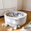 MeowBaby® Baby Foam Round Ball Pit 90x30cm with 200 Balls Light Grey-BW01001IE-00