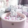 MeowBaby® Baby Foam Round Ball Pit 90x30cm with 200 Balls Light Pink-BW01005IE-04