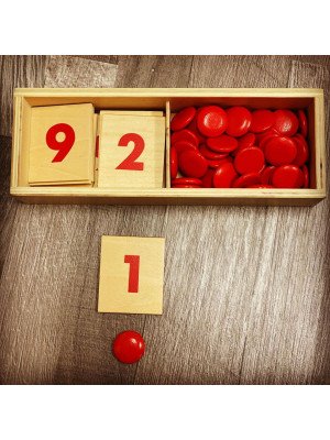 Materiale Montessori - Numeri e gettoni 3 