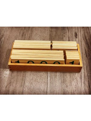Materiale Montessori Cartelli grandi dei numeri 1-9000 in legno-MON-600-10