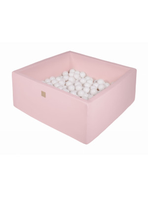 MeowBaby® Baby Foam Square Ball Pit 110x110x40cm with 400 Balls Light Pink-MEKI046IE-10