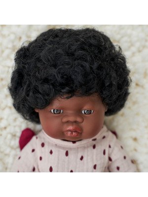 Miniland Bambola Baby Girl Africa 38 cm con intimo 31154-38CM-AF-F-10