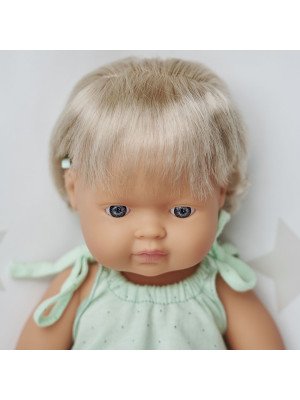 Miniland Bambola Baby Girl Europea 38cm con apparecchio acustico - 31114 (no intimo, no abiti) 