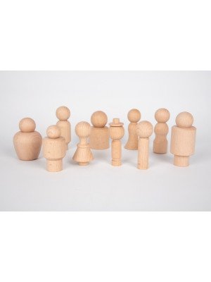 Tickit -  Wooden Community Figures - Peg doll - 10pz. - 74009