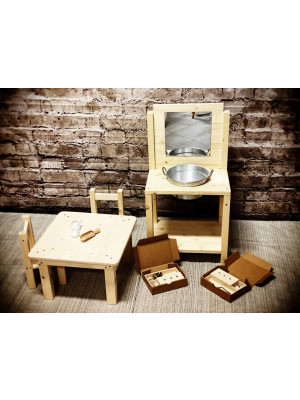 Materiale Montessori - “Attività di vita pratica” - Mobile per lavaggio mani Piccolo