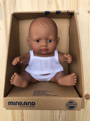 Miniland Bambola Baby Girl Latino 21 cm con intimo - 31128 