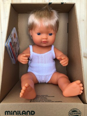 Miniland Bambola Baby Boy Europa 38 cm con intimo - 31151