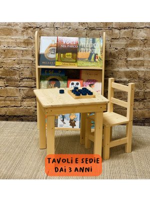 Tavolino Montessoriano Nature + sedia dai 3 anni-TAV+SED50-10