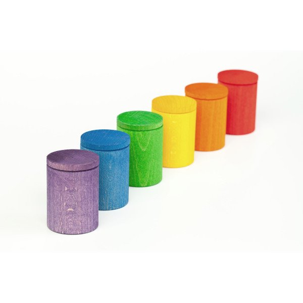 Gioco in legno sostenibile Grapat 6 cups with lid in colour-Grapat-16-137-01