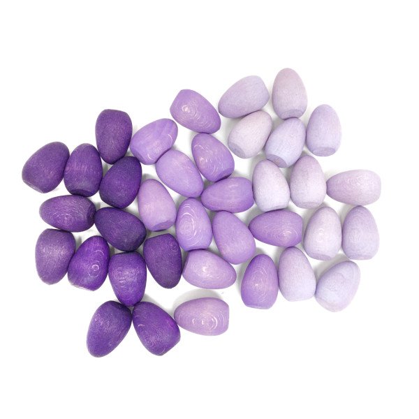 Gioco in legno sostenibile Grapat Mandala Purple Eggs 36 pz.-Grapat-19-204-02