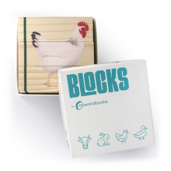 Nowordbooks Blocks Animales de Granja Puzzle animali della fattoria-NWBBL01-00
