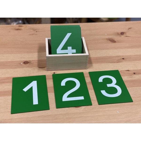 Materiale Montessori Cifre smerigliate con scatola-MON-124-017