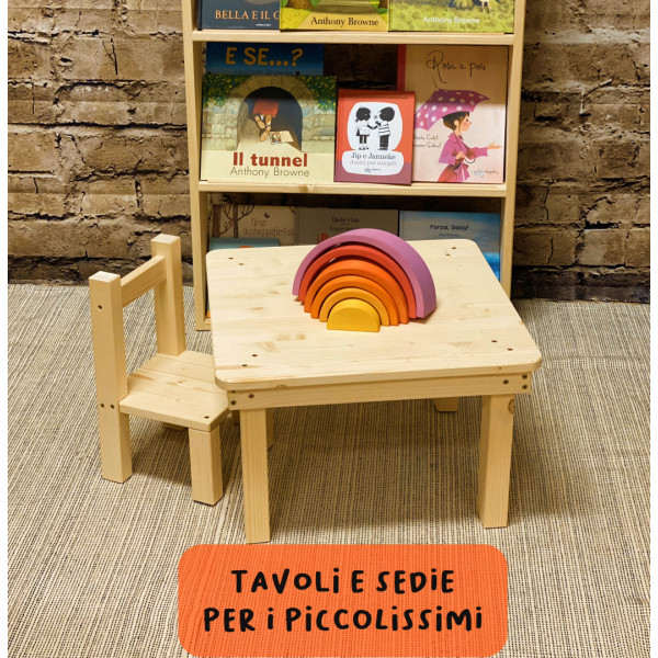 Cameretta Montessori: Tavolino e Sedia per Attività 12-24 Mesi