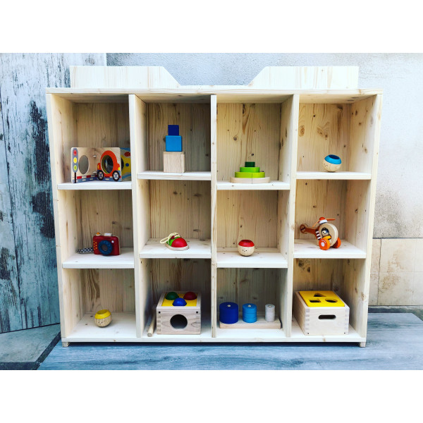 Mobile Contenitore Montessoriano in Abete Little Prince - Il Mobile per  Riporre i Giochi con 12 spazi per la Camera dei Bambini